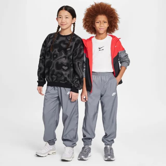 【NIKE 耐吉】長褲 童裝 大童 男女童 防風運動褲 K NSW CLUB WVN JGGR LBR 灰 HF8141-084