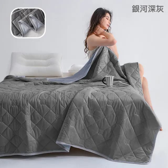 【QIDINA】冰淇淋膠原蛋白涼感紗涼涼被-C(棉被 涼感被 冰冰被 床單 四季被 天絲涼被雙人)