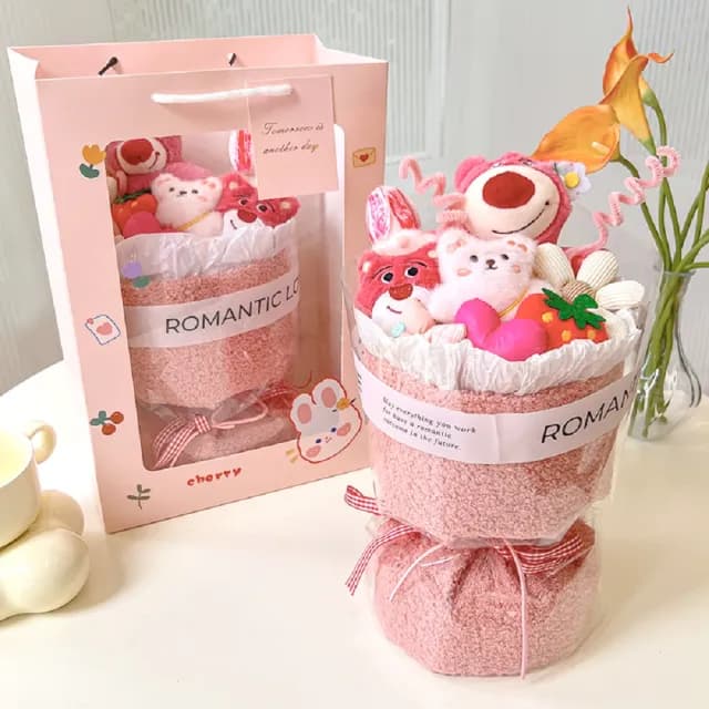 【天使愛美麗】卡通玩偶花束 公仔毛絨花束創意禮物(情人節 母親節 教師節 畢業 婚禮)