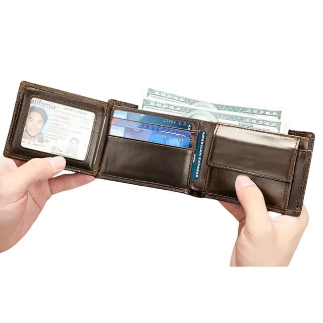 【LEEHER】二折皮夾/錢包/短夾/卡夾/皮夾/錢包/高級感/大容量/多卡位/頭層牛皮/