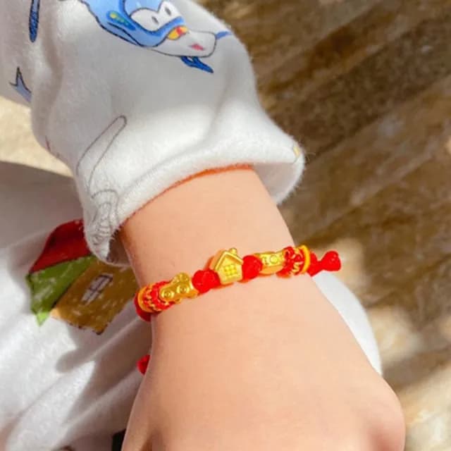 【Penny珮妮】黃金999 有車有房有錢編織 手繩手鍊0.17錢±0.03(彌月 生日禮 週歲 滿月 結婚 尾牙 交換禮物)