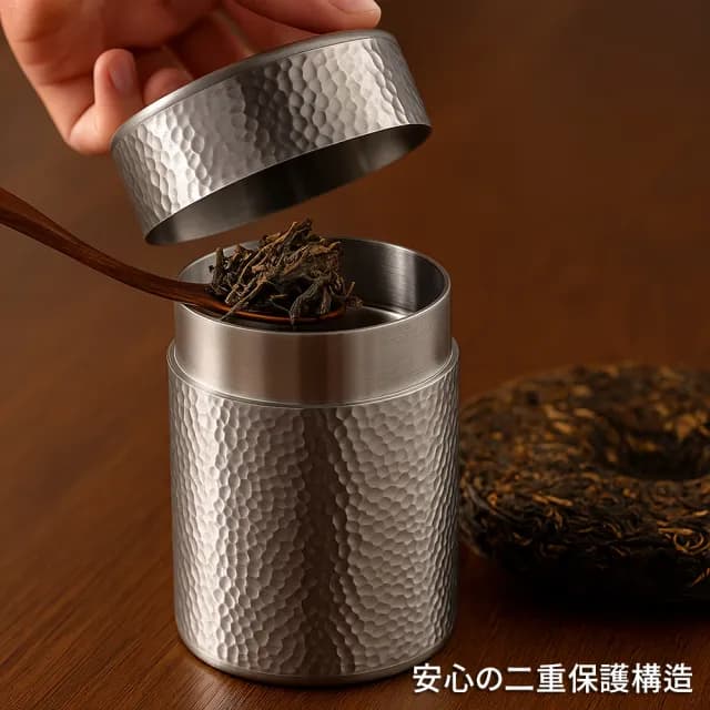【TEA Dream】日式鍛冶匠人高品質密封槌目紋純錫茶葉罐(長輩禮盒 交換禮物)