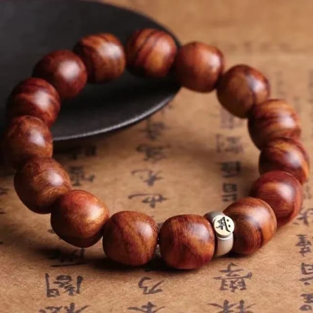 【KT DADA】父親節禮物 黃花梨 虎紋 木質念珠 佛珠 本命年 生肖手鍊 大日如來 保平安 佛珠手鍊 串珠手鍊 紫