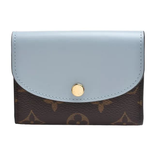 【Louis Vuitton 路易威登】M83583 經典Rosalie Monogram花紋信封式零錢包(海藍色)