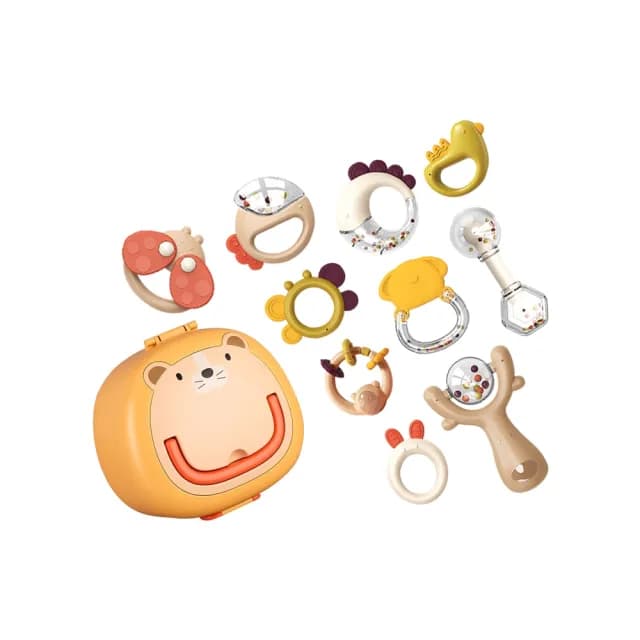 【JoyNa】嬰兒牙膠搖鈴玩具套組 彌月禮物 嬰兒玩具