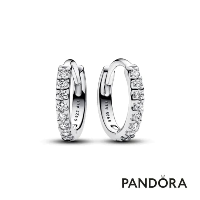 【Pandora官方直營】情人節禮物 璀璨小巧耳環圈