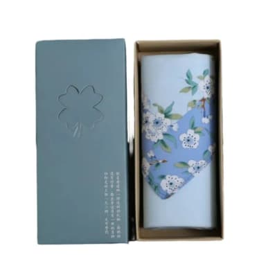 【巴黎精品】現貨秒發 手帕禮盒純棉方巾單入(櫻花印花絲光棉柔軟母親節生日禮物女配件3色p1ae5)