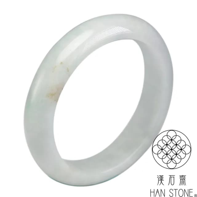 【漢石齋】情人節禮物 天然翡翠A貨 手鐲玉鐲 飄花種帶黃翡(手圍17.7/版寬13.7mm)