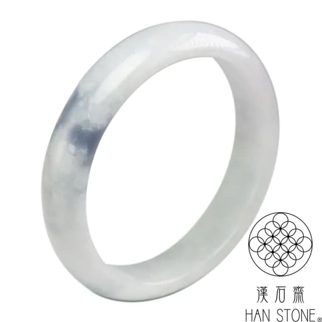 【漢石齋】情人節禮物 天然翡翠A貨 手鐲玉鐲 飄花種帶紫(手圍17.4/版寬12.8mm)