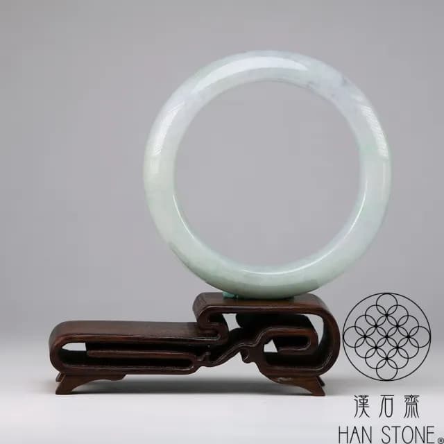 【漢石齋】情人節禮物 天然翡翠A貨 手鐲玉鐲 春帶彩飄花種(手圍16.9/版寬14.8mm)
