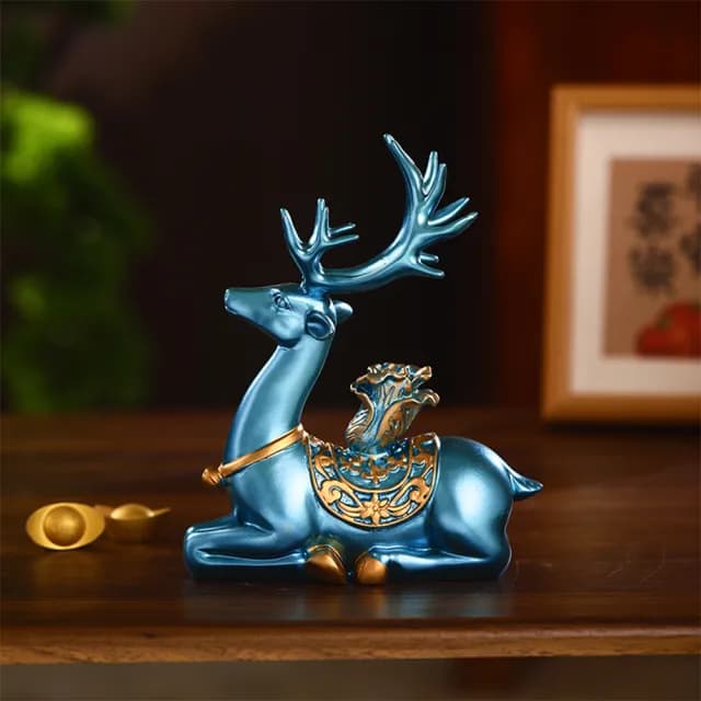 【PKS】百財福鹿招財擺件 客廳電視櫃酒櫃玄關裝飾品 新房喬遷開業送人禮物