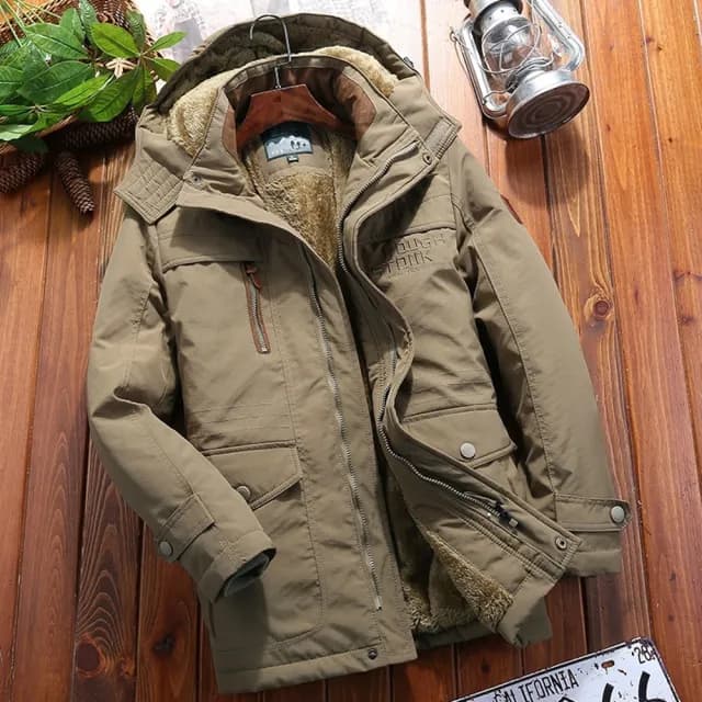 【巴黎精品】父親節禮物 軍裝外套復古工裝古著(連帽機能工裝加絨男夾克4色a1hg29)