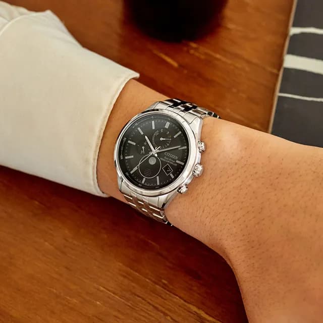 【CITIZEN 星辰】GENTS系列 電波對時 月相光動能腕錶 畢業禮物 送禮 推薦(BY1030-50E)