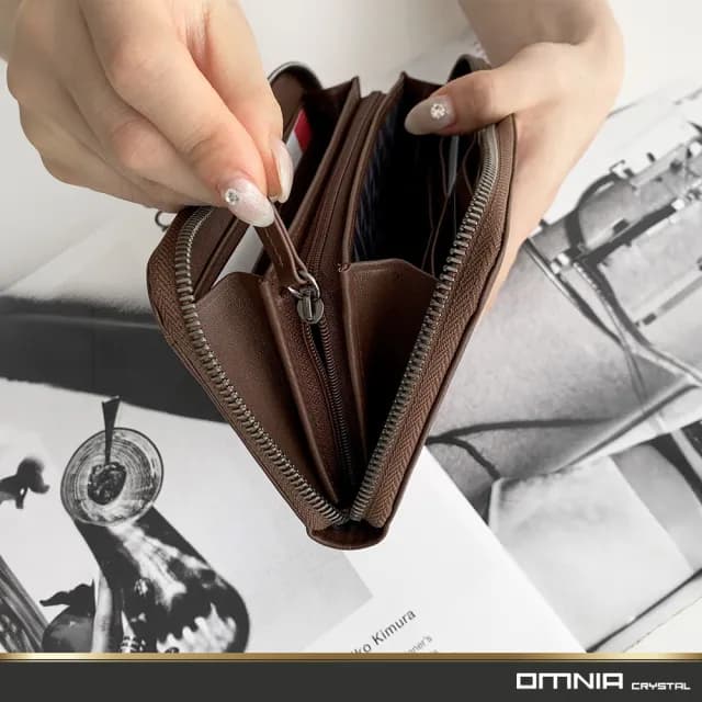 【OMNIA】父親節禮物 義大利牛皮長夾 男用女用復古真皮錢包 多卡位大容量皮夾 光滑面質感設計 1088A