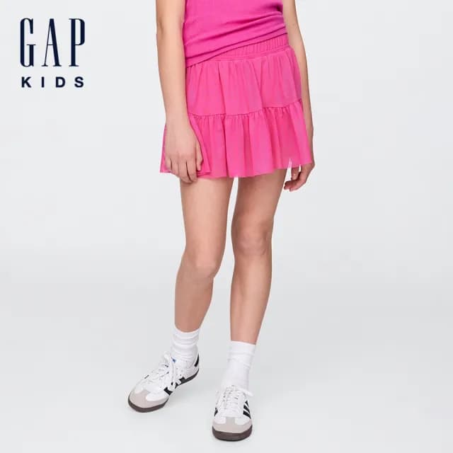 【GAP】女童裝 鬆緊褲裙-粉色(791574)