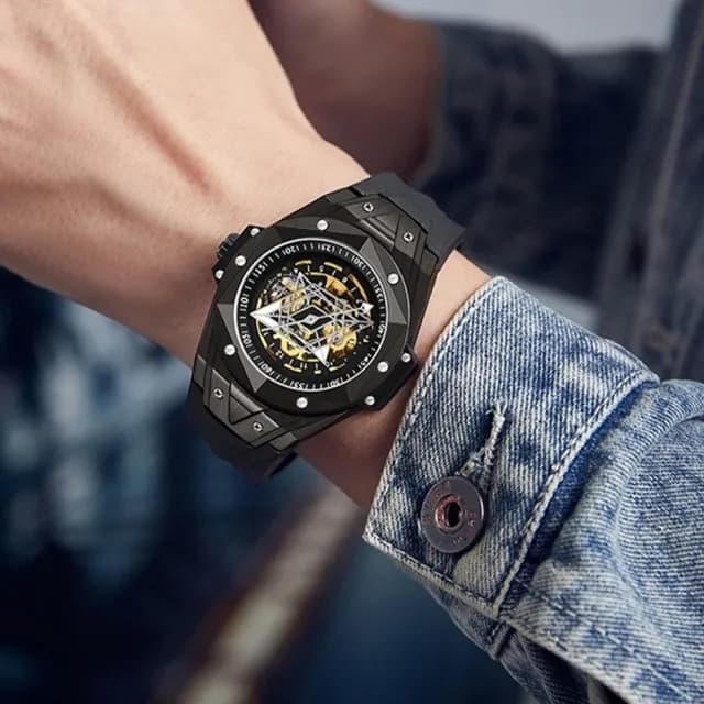 【KT DADA】學生手錶 考試錶 手錶 機械手錶 矽膠錶帶 防水包 手錶 運動手錶 圓形手錶 自動