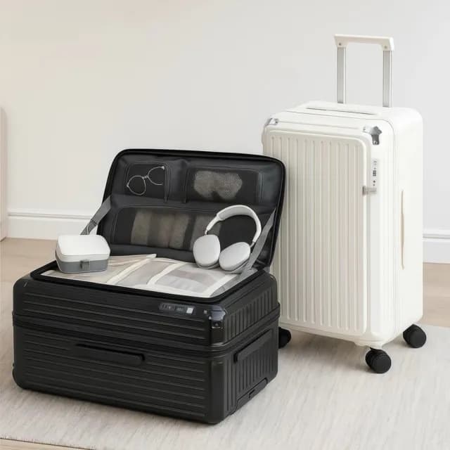 【KOLKO 克魯克家居】26吋前開防撞行李箱(防爆拉鍊 大容量行李箱 旅行箱 託運箱 拉桿箱 密碼鎖行李箱)