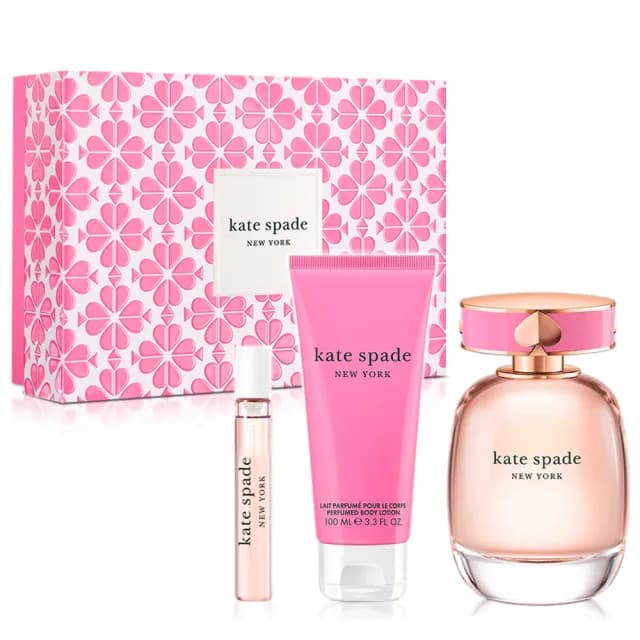 【KATE SPADE】桃氣甜心女性淡香精禮盒-淡香精100ml+7.5ml+身體乳100ml(專櫃公司貨)