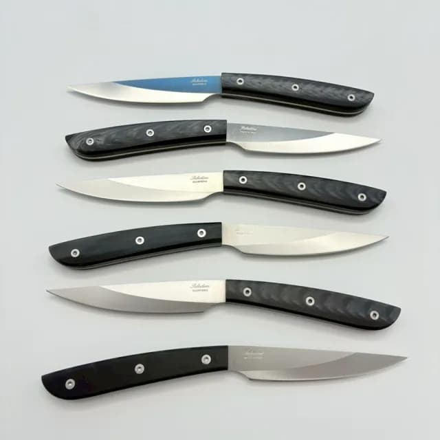 【SALADINI】頂級手工橡仿水牛角樹脂牛排刀11.4CM六入木盒禮盒組(牛排刀 牛排刀套組)