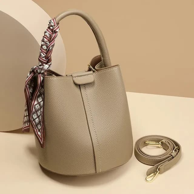 【KT DADA】真皮包包 手提包 牛皮小包 水桶包 包包 側背包 高級感 女生包包 箱包 生日禮