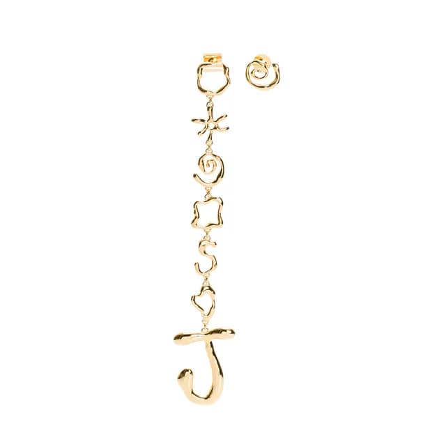 【JACQUEMUS】Les Boucles J Ouro 不對稱J字樣耳環(金)