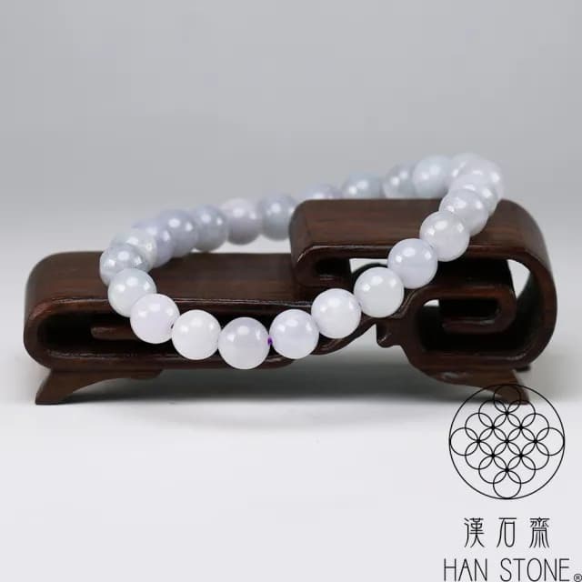 【漢石齋】情人節禮物 天然翡翠A貨 手珠手串 紫羅蘭種(7.5-8mm/24pcs)