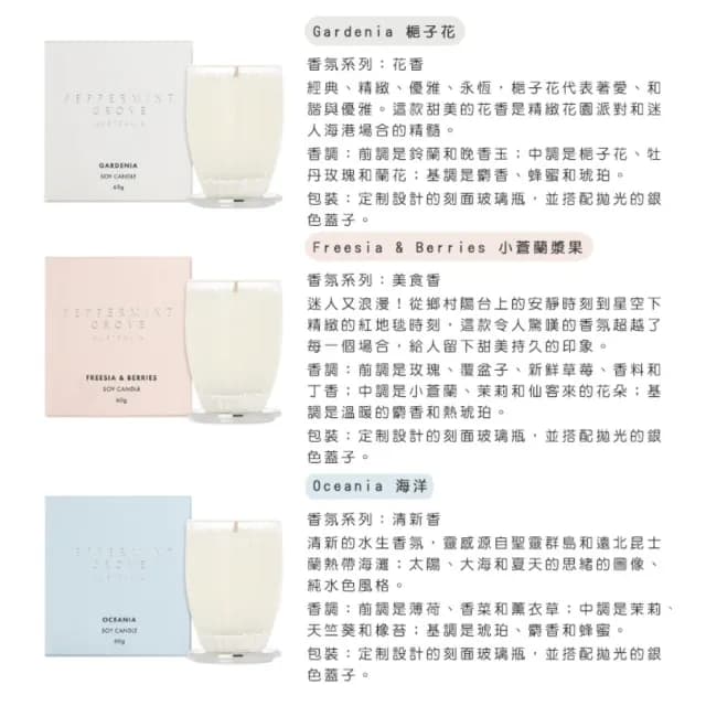 【Peppermint Grove】澳洲經典香氛蠟燭60g(多款可選)