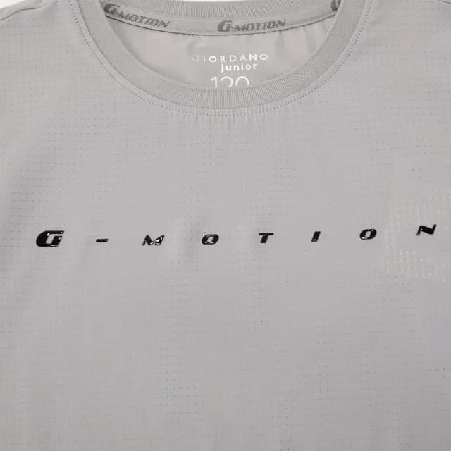 【GIORDANO 佐丹奴】童裝涼感運動短袖上衣 G-MOTION系列(14 淺灰)