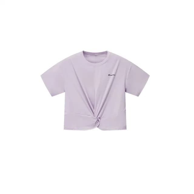 【GIORDANO 佐丹奴】童裝涼感防曬扭結上衣 G-MOTION系列(32 蘭花瓣紫)
