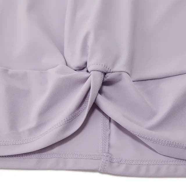【GIORDANO 佐丹奴】童裝涼感防曬扭結上衣 G-MOTION系列(32 蘭花瓣紫)