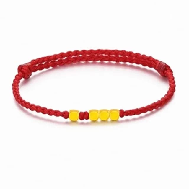 【Penny珮妮】黃金999 方糖一生轉運金珠 紅繩手鍊(母親節 送女友 交換禮物 生日 情人節 尾牙 新年 結婚)