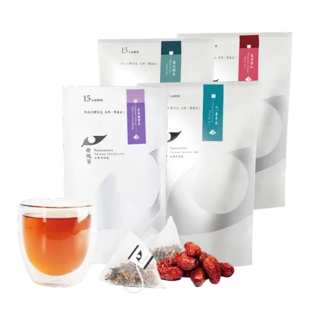 【發現茶】雙11特惠 喝出好氣色 15入x4袋 熱泡茶包(紅棗紅茶/棗尋國寶茶/黑豆綠茶)