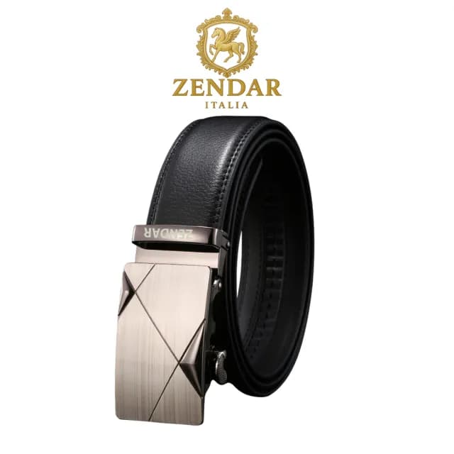【ZENDAR】限量2折 頂級小牛皮皮革自動扣頭男用皮帶 6813M 全新專櫃展示品(七夕情人節禮物 送禮)
