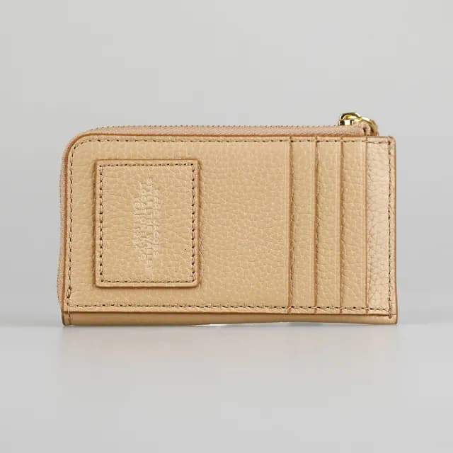【MARC JACOBS】MARC JACOBS 鑰匙扣拉鍊皮夾/零錢包(駝)