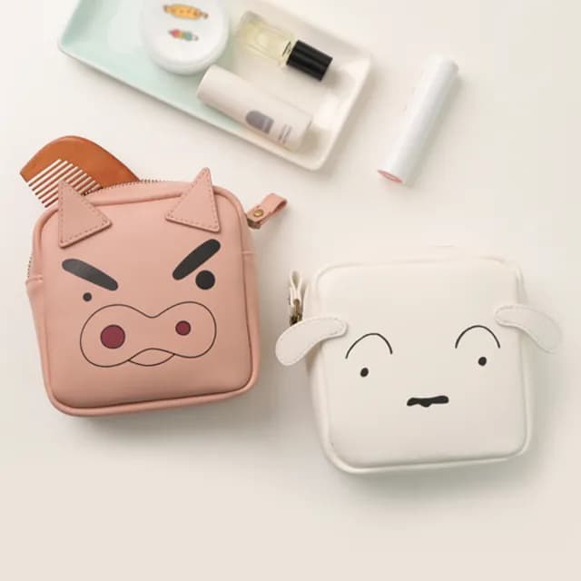 【Norns】情人節禮物 皮革小方包(Snoopy Olaf 史努比 蠟筆小新 小白 肥嘟嘟佐衛門 隨身皮質收納包)