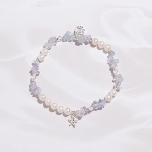 【SPANCONNY 飾品控】海洋聯名 l 紫黃晶 海藍寶 珍珠 l 天然水晶手鍊(不鏽鋼金屬材質—抗鏽防汗)
