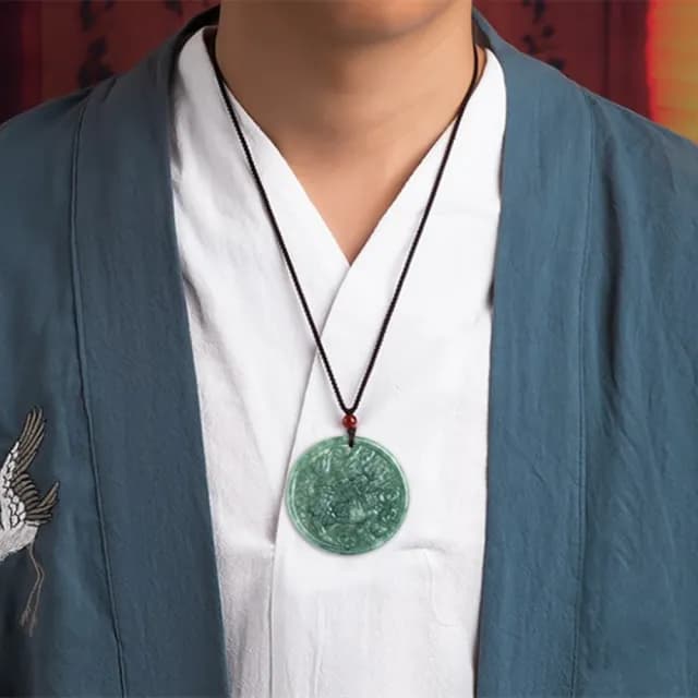 【Penny珮妮】A貨翡翠豆種祥瑞麒麟吊墜項鍊(母親節 父親節 生日 交換禮物 送女友 尾牙 新年 結婚)
