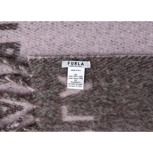 【FURLA 芙拉】FURLA Piuma Sciarpa 跳色羊毛混紡流蘇設計圍巾(淡洋紅x巧克力)
