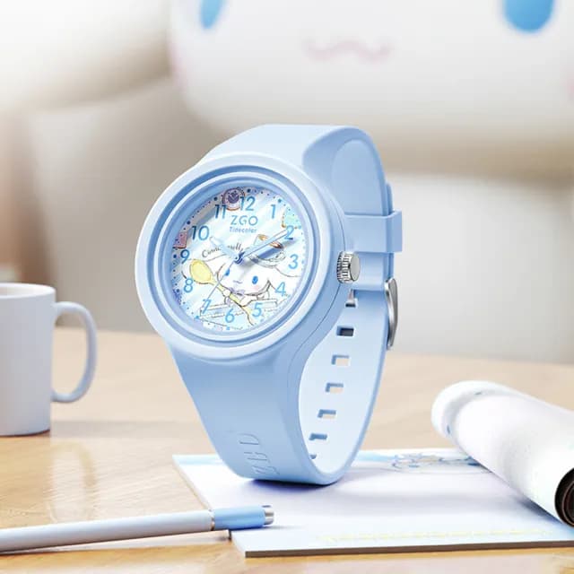 【SANRIO 三麗鷗】大耳狗印花錶盤果凍錶帶石英錶(兒童 學生 手錶)