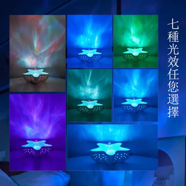 【半島良品】投影燈七彩燈光桌上擺飾小夜燈(交換禮物 百元禮物 聖誕禮物 生日禮物)