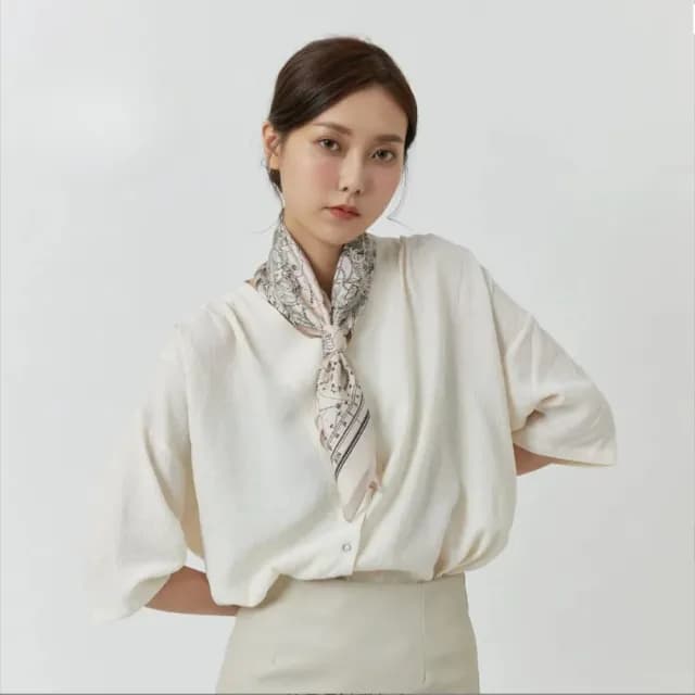 【BANNIES】頂級法式蠶絲巾｜天文學(親膚 蠶絲 領巾 絲巾)