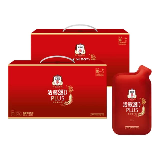 【正官庄】買一送一★活蔘28D PLUS 2盒組-80mlx20包/盒(提把式禮盒/保健禮盒)