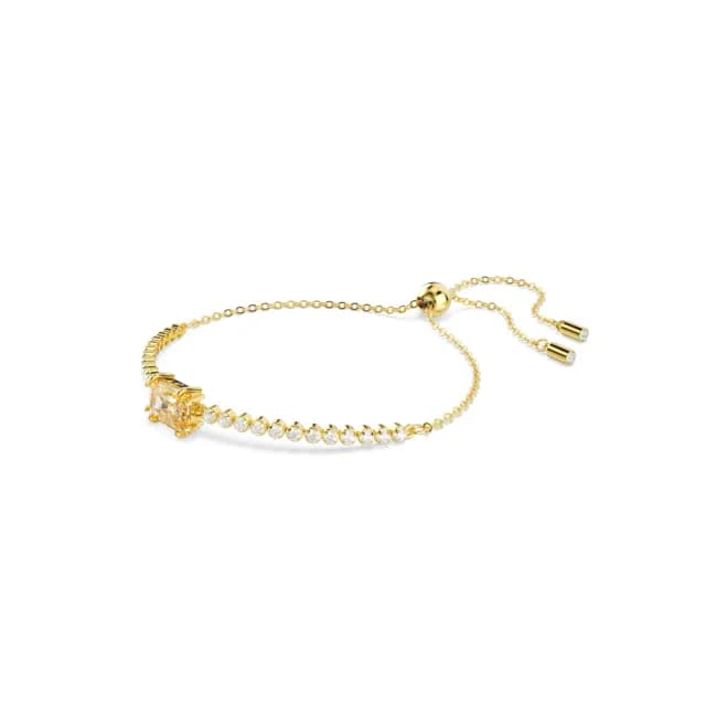 【SWAROVSKI 施華洛世奇】Matrix Tennis 手鏈 混合式切割 藍色/焦糖色 鍍白金色/鍍金色(2色任選)