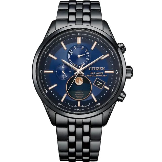 【CITIZEN 星辰】代言人廣告款 光動能全球電波月相手錶-42mm(BY1035-56L)
