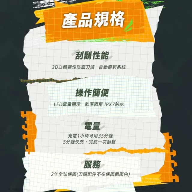 【Philips 飛利浦】官方直營 潮流系列 三刀頭電鬍刀/電動刮鬍刀(S1882/02)