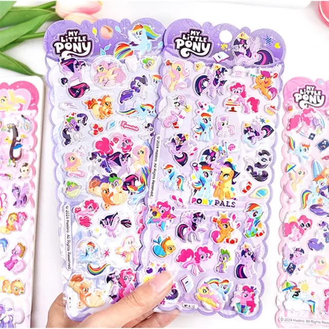 【TDL】彩虹小馬立體泡泡貼紙泡棉立體貼紙玩具4張組 490090(生日禮物 聖誕節 平輸品)