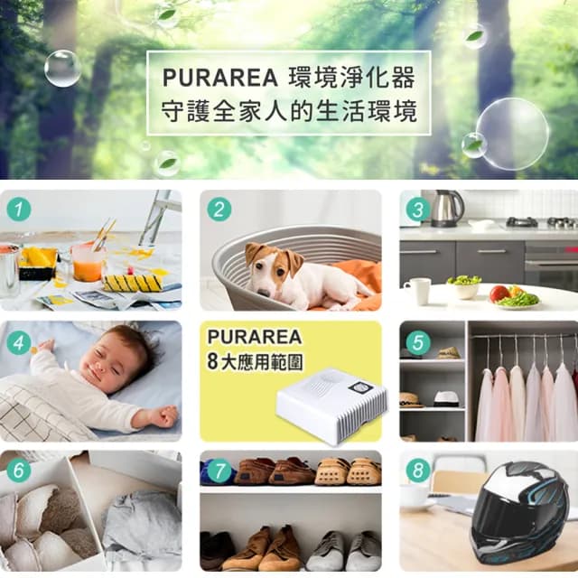 【WETOP】Purarea 可攜式環境淨化器(防疫 去除二三手菸 甲醛 異味 黴味 適用4坪 環境醫生)