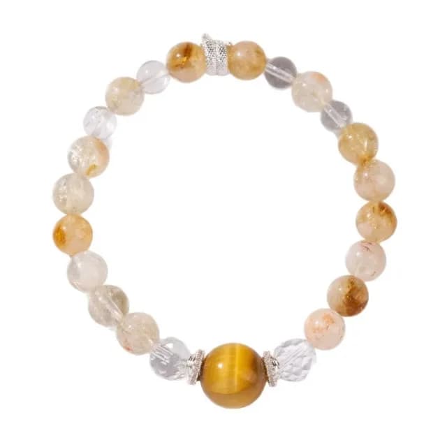 【護福靈鏈】設計感虎眼石轉運金耀手串(黃水晶 招財 手鍊 手珠 開運飾品 手環 禮物)