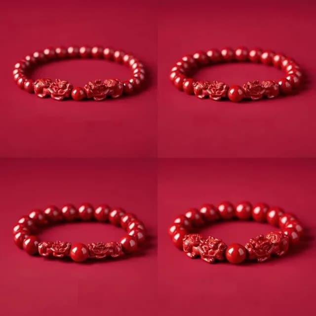 【巴黎精品】現貨秒發 硃砂手鍊朱砂手鏈平安硃砂手珠息災擋煞(生肖防小人轉運除穢淨化招財開運8款a1gi25)