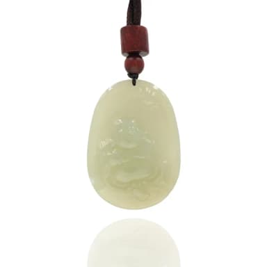 【喜緣玉品】天然和田玉葫蘆彌勒佛玉珮(直)